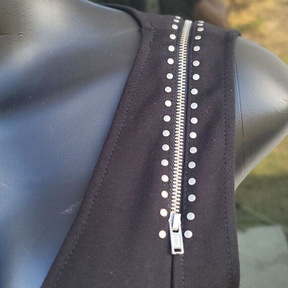 BRAND NEW LYNN RITCHE SILVER SLEVELESS STRAPPY ZIPPER DESIGN SHOULDERS DRESS - Picture 8 of 15